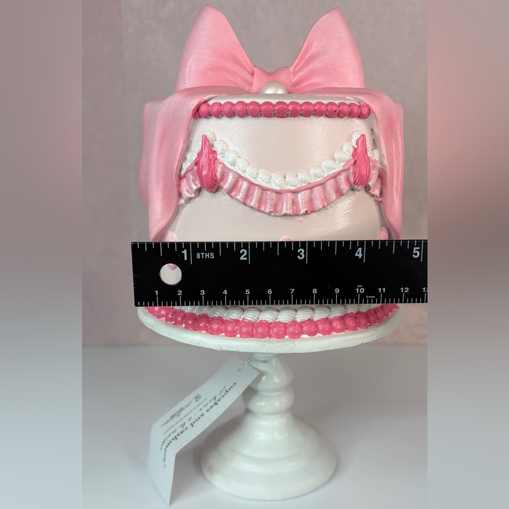 Cupcakes and Cashmere Pink and White Decorative Cake with Bow - Picture 4 of 14